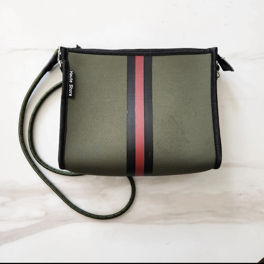 Haute Shore Neoprene Crossbody Bag Purse Olive